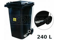 Odpadkový kôš ESD, 240 L s pedálom